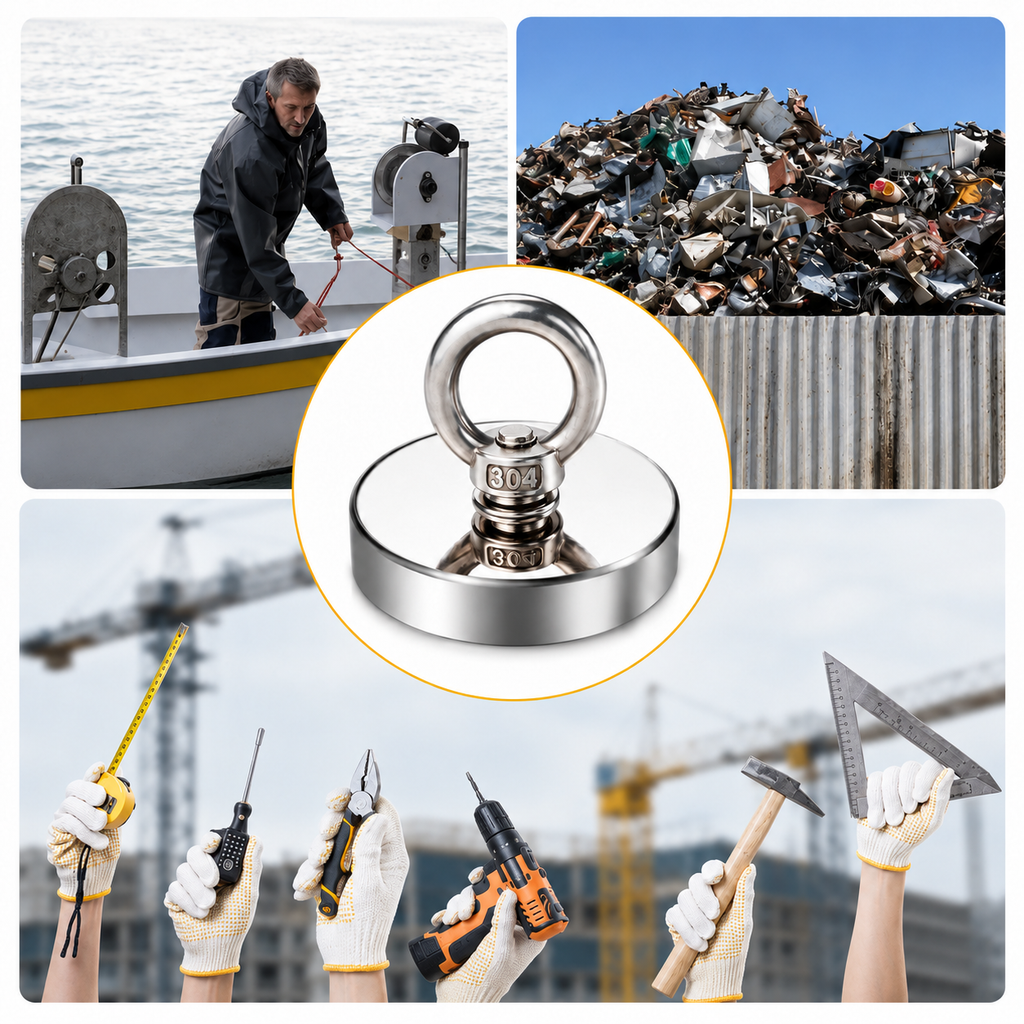 Aimant en néodyme polyvalent pour la pêche magnétique, la récupération de ferraille, l’atelier et le chantier