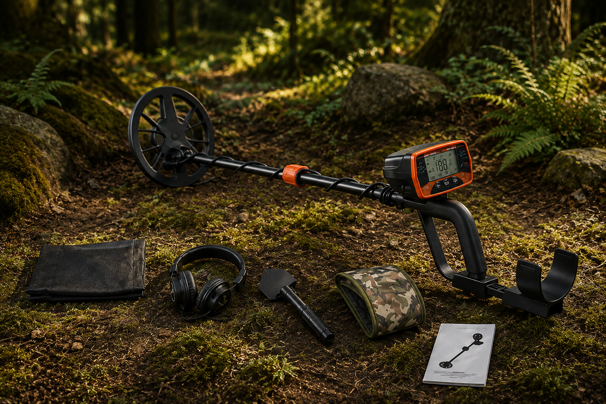 Kit complet de détection de métaux à 3 modes avec casque, pelle, sacoche, housse de rangement et manuel