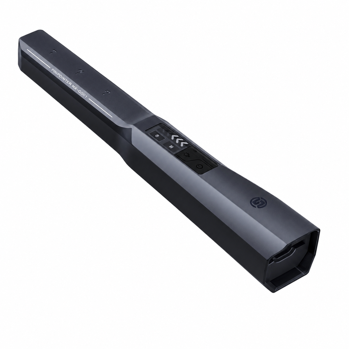 Pinpointer noir rechargeable à batterie lithium avec commandes intégrées et indicateur de détection 