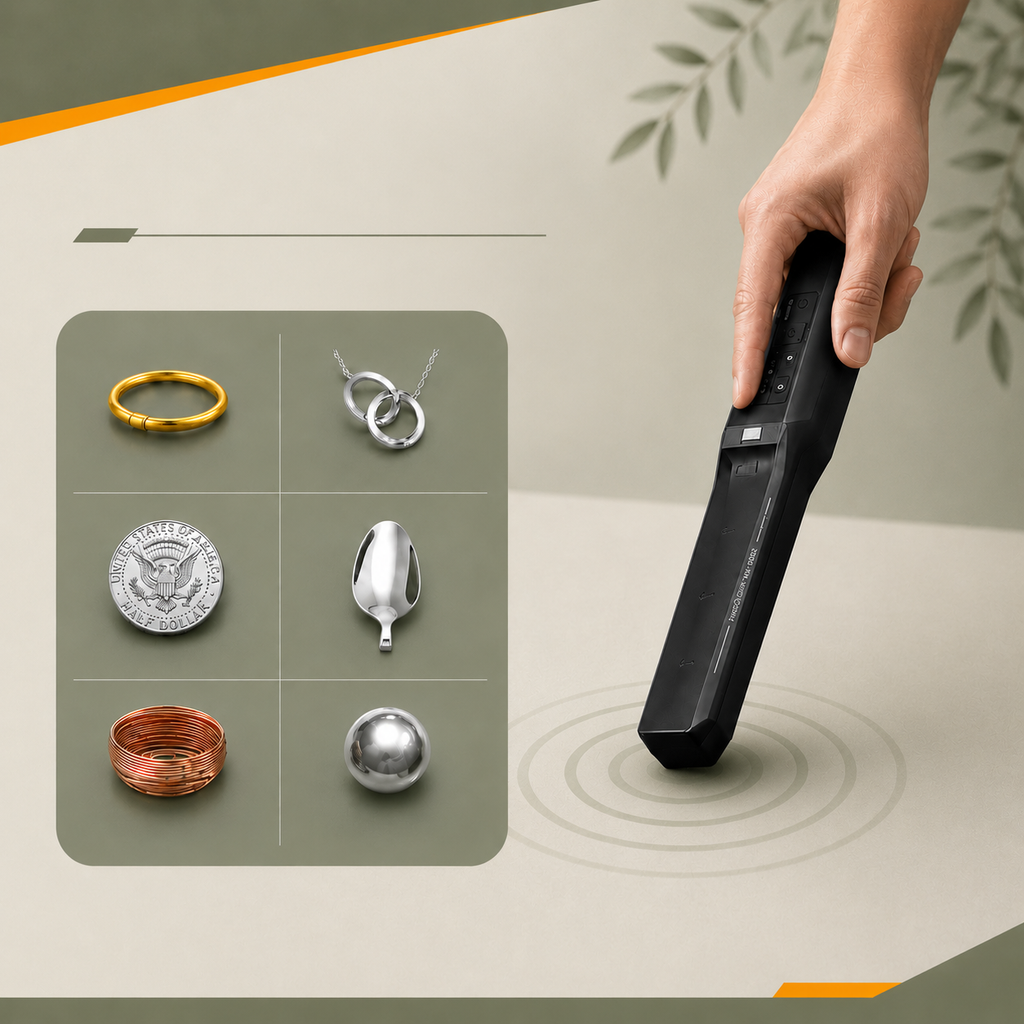 Pinpointer rechargeable détectant avec précision bijoux, pièces et différents objets métalliques 