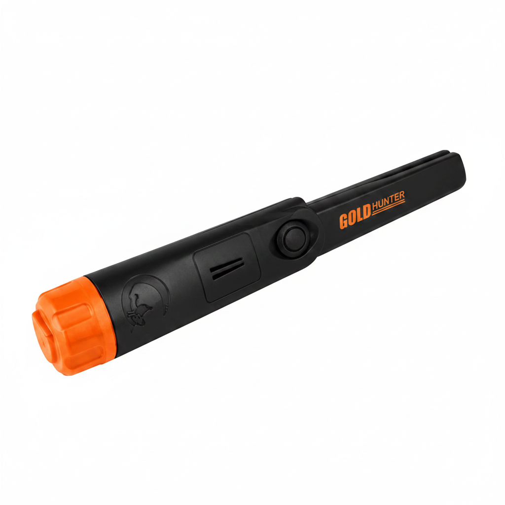 Pinpointer Gold Hunter noir et orange pour la localisation précise de l’or et des objets métalliques