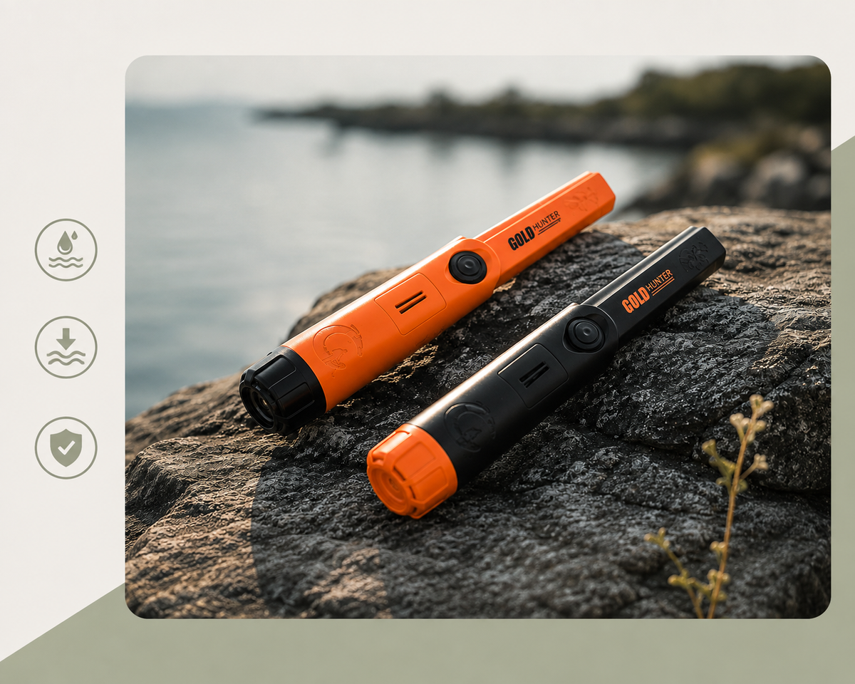 Pinpointers Gold Hunter orange et noir résistants à l’eau pour la détection de métaux en extérieur