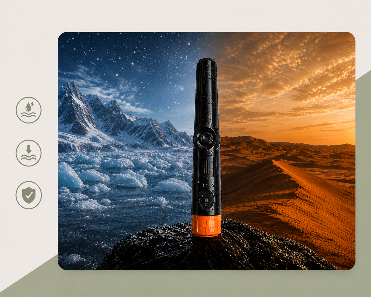 Pinpointer Gold Hunter étanche et résistant, conçu pour la détection de métaux dans des conditions extrêmes