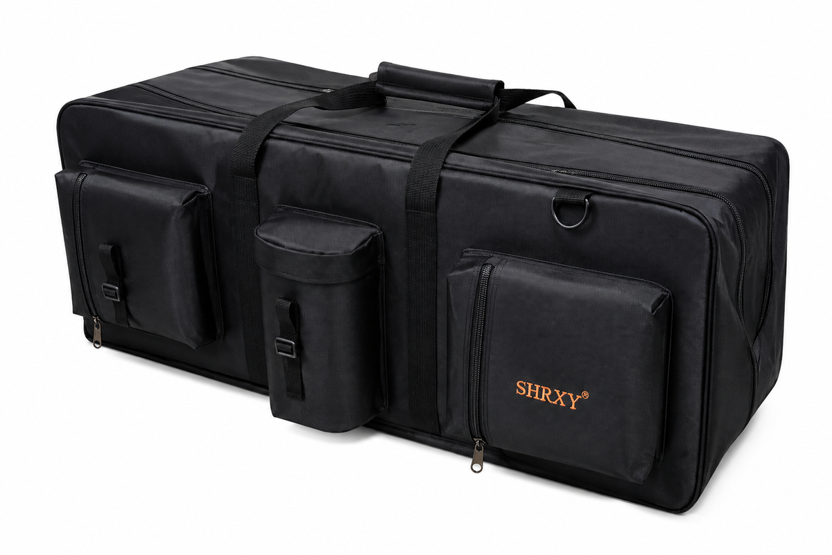 Sac de transport noir pour détecteur de métaux avec poignées renforcées, fermeture zippée et poches de rangement 